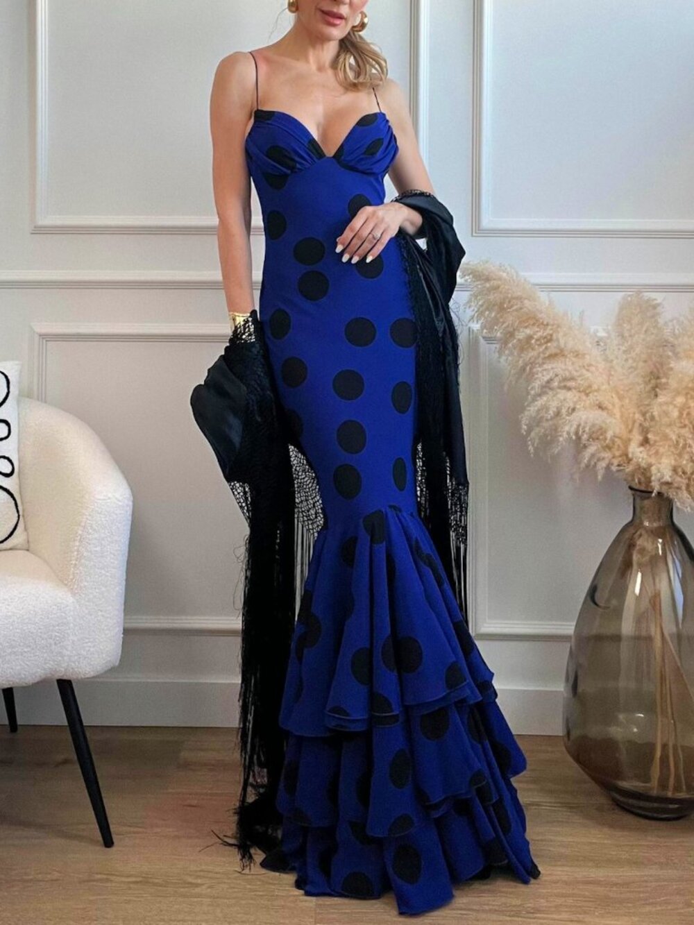 NEW Zara Polka Dot Maxi Dress Size XS - Picture 7 of 16